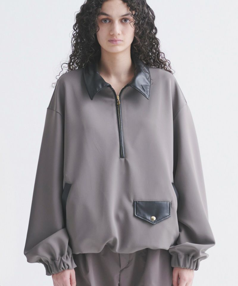 CULLNI(クルニ)】Double Cloth Half Zip Riders Pullover ハーフジップ