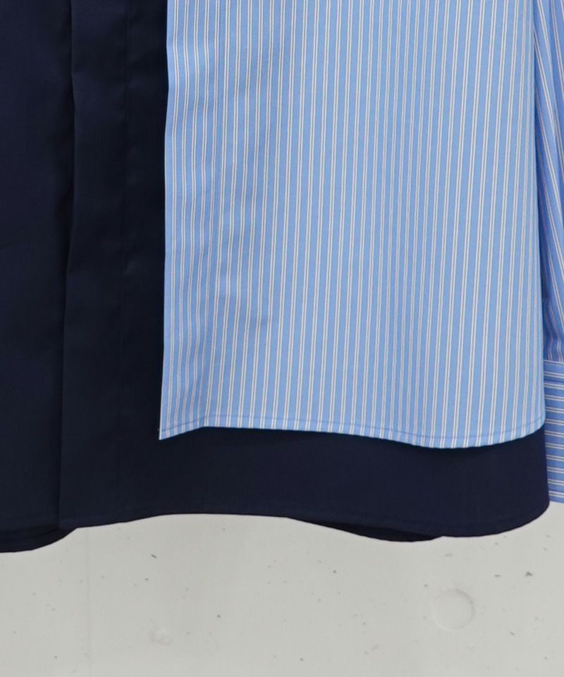 CULLNI(クルニ)】Stripe Asymmetrical Layered Shirt シャツ(25-AW