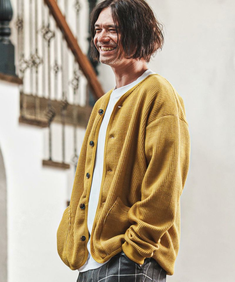 CAMBIO(カンビオ)】ウール混ビッグワッフルカーディガン(CAM-7290