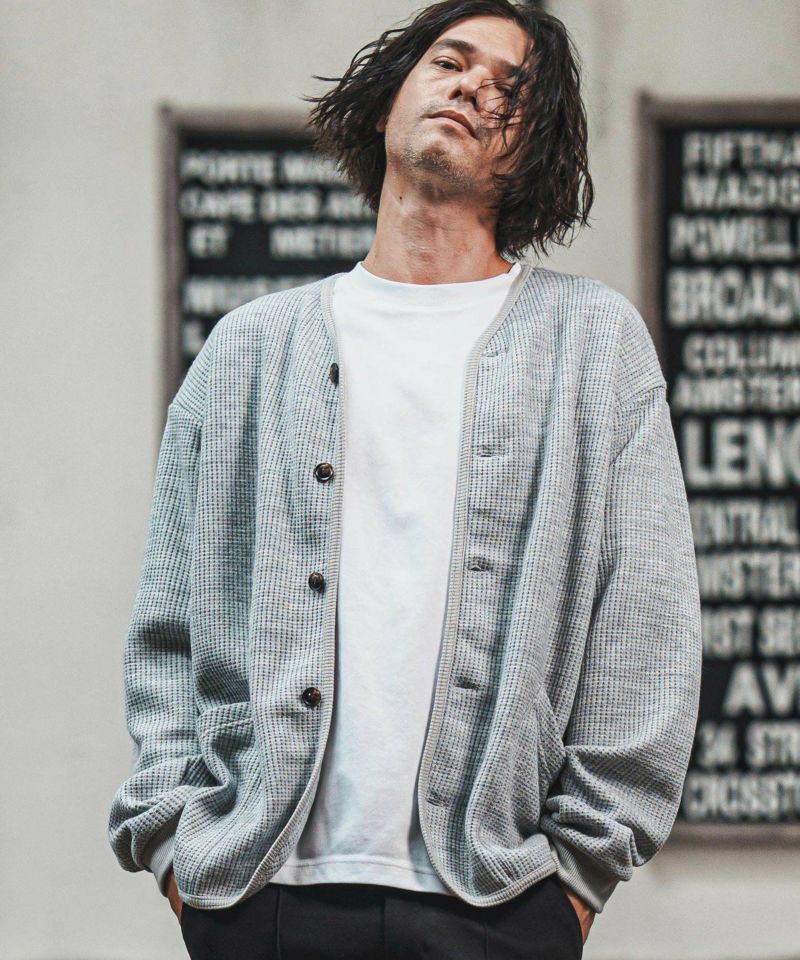 CAMBIO(カンビオ)】ウール混ビッグワッフルカーディガン(CAM-7290