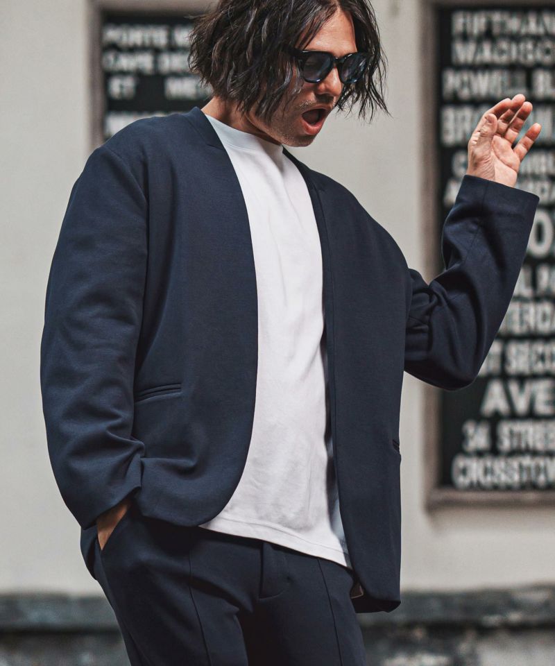 CAMBIO(カンビオ)】リラックスポンチノーカラージャケット(CMB-R0176