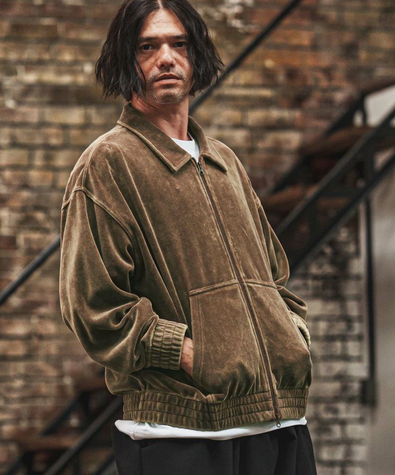 CAMBIO(カンビオ)】エイジング加工ベロアスイングトップブルゾン