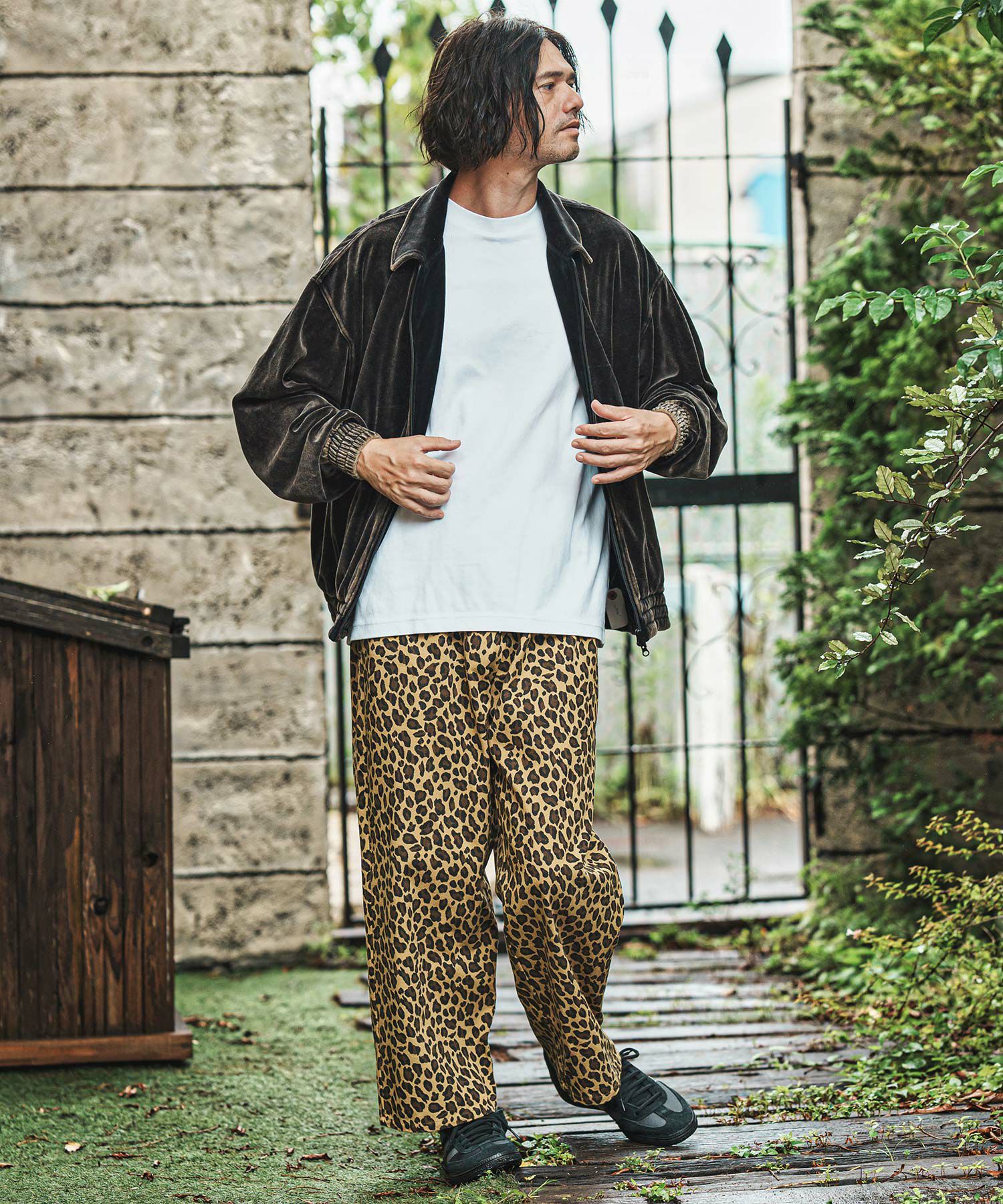 CAMBIO(カンビオ)】エイジング加工ベロアスイングトップブルゾン