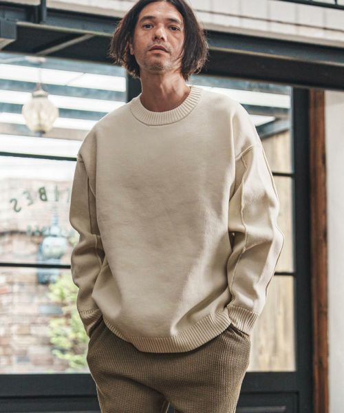 【CAMBIO(カンビオ)】【予約販売10月上旬～中旬入荷】 ポリエステルエアリーセーター