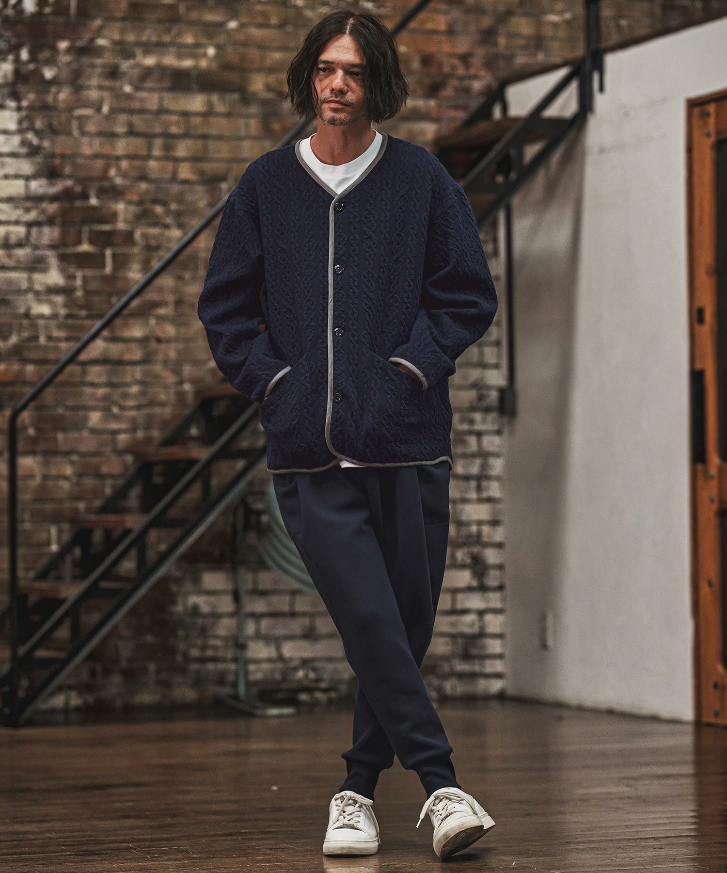 CAMBIO(カンビオ)】サイドポケットダンボール裾リブパンツ(HLCM0216