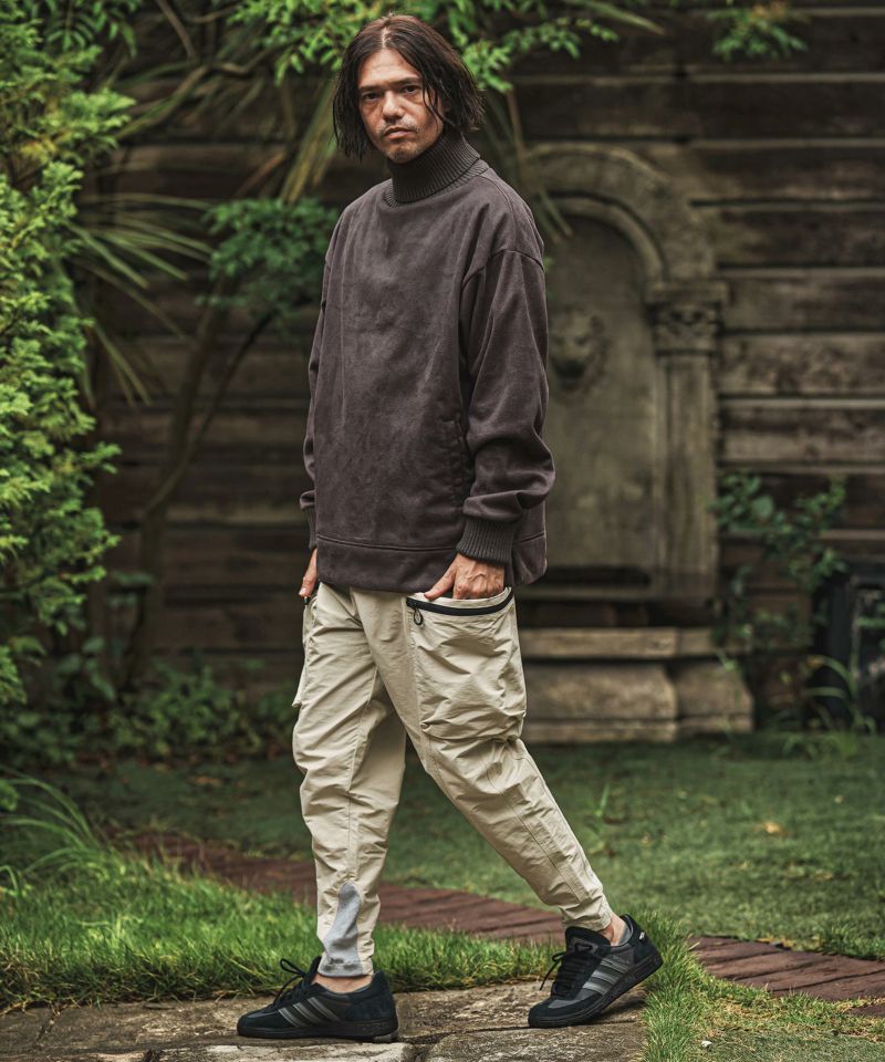 CAMBIO(カンビオ)】裏フリーススウェードポンチリブタートルネック