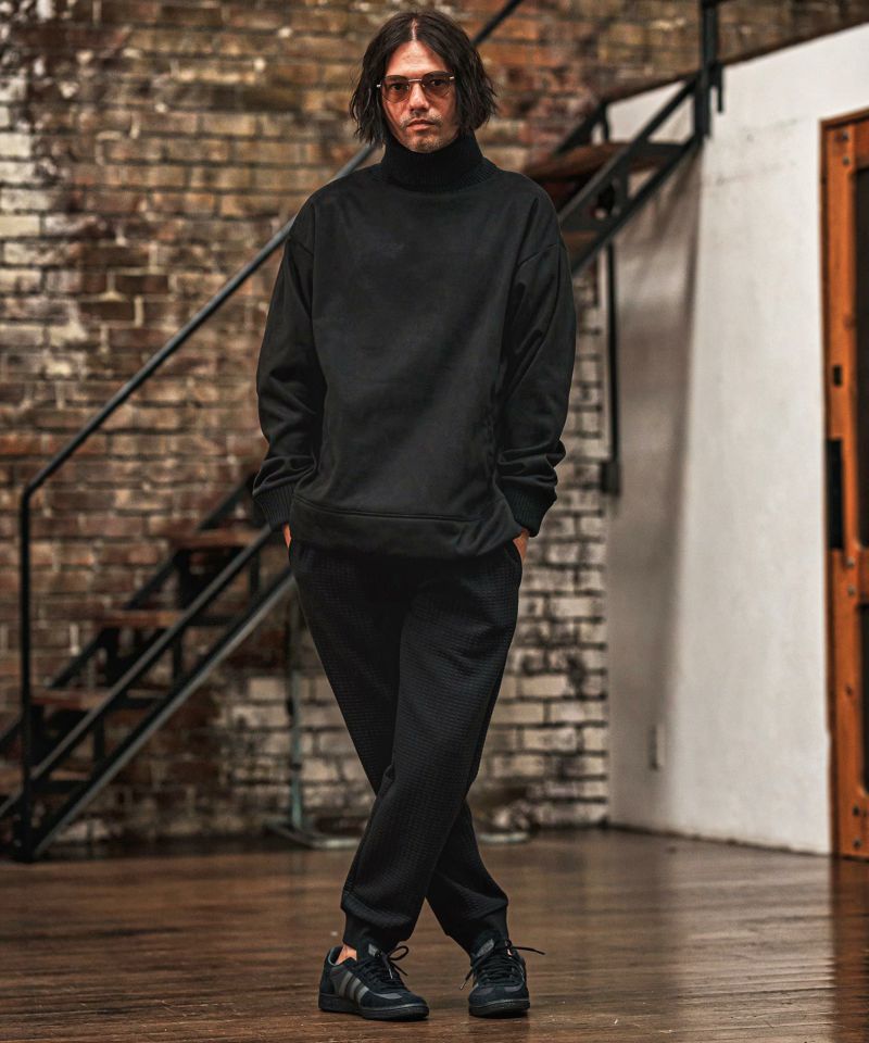 CAMBIO(カンビオ)】裏フリーススウェードポンチリブタートルネック