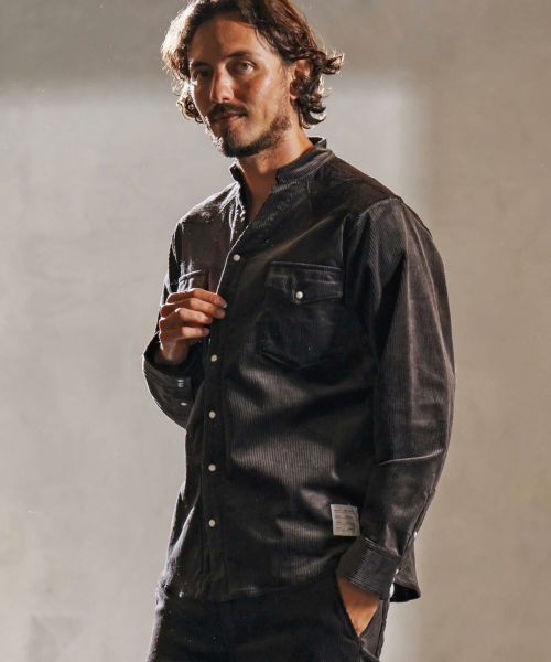 【wjk reluxe】【予約販売10月下旬～11月上旬入荷】stretch corduroy band collar western shirts ウェスタンシャツ(WR25W-20)