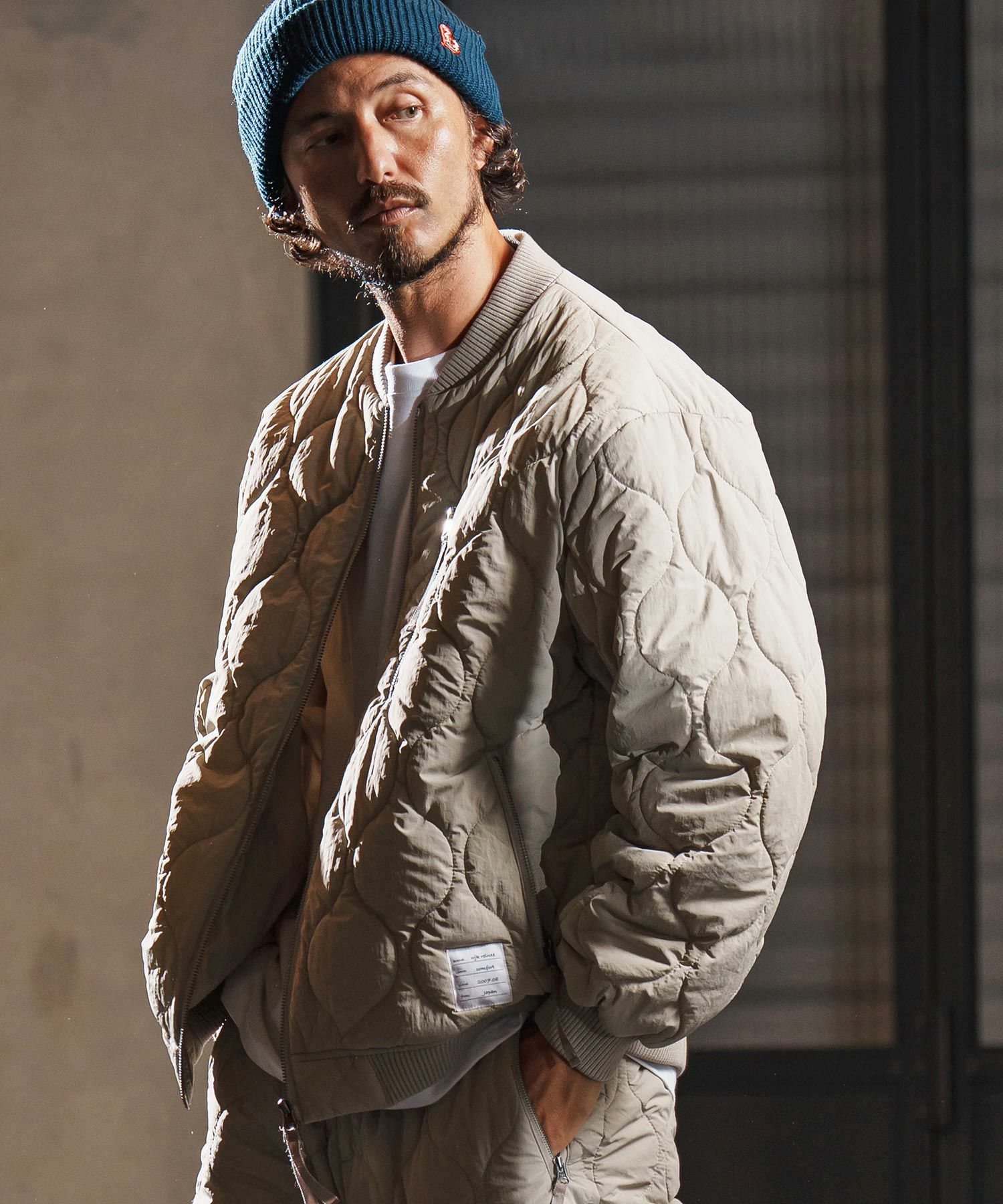 wjk reluxe】gourd quilting MA-1 type blouson キルティングブルゾン