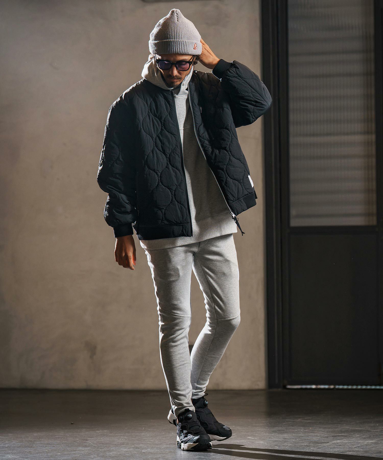 wjk reluxe】gourd quilting MA-1 type blouson キルティングブルゾン