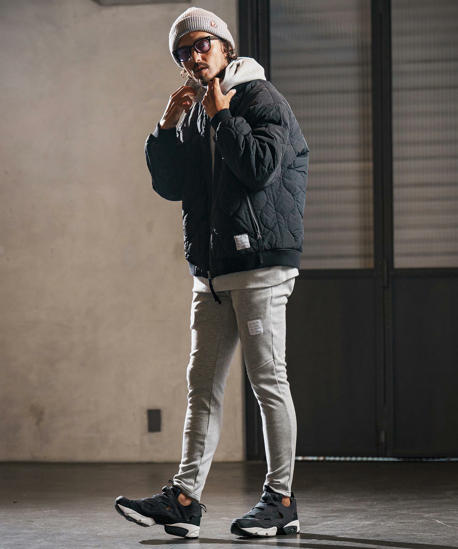 wjk reluxe】gourd quilting MA-1 type blouson キルティングブルゾン