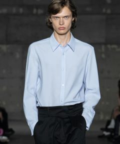 【美品】CANBIOシャツ 30%OFF【CAMBIO(カンビオ)】バンドカラービッグシルエットシャツ