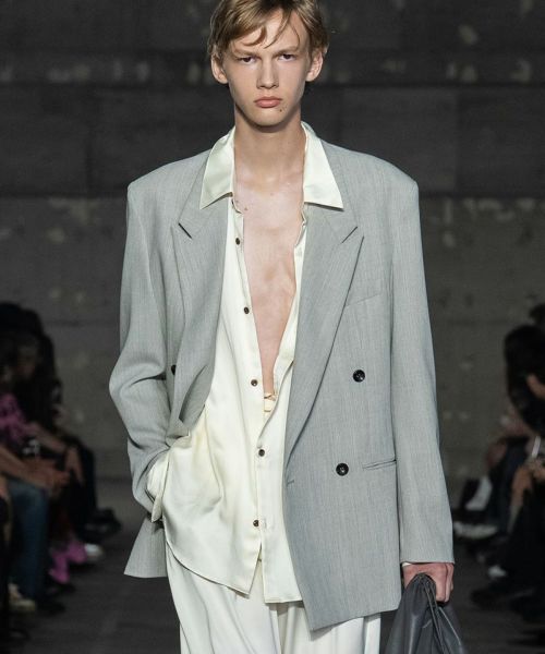【ATTACHMENT(アタッチメント)】【予約販売3月入荷予定】 HIGH TWIST WOOL CANVAS DOUBLE-BREASTED JKT ダブルテーラードジャケット(AG61-016)