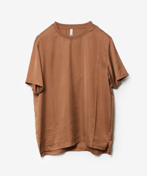 【ATTACHMENT(アタッチメント)】【予約販売3月入荷予定】 CU-PE FIBRIL SATIN S-S TEE フィブリルサテンTシャツ(AJ61-020)