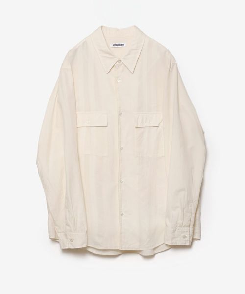 【ATTACHMENT(アタッチメント)】【予約販売3月入荷予定】 CO-TEN JACQUARD LAWN PATCH POCKET L-S SHIRT キューバシャツ(AS61-029)