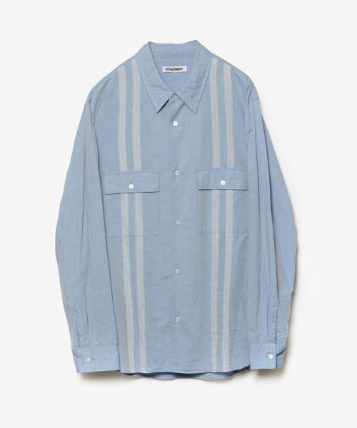 【ATTACHMENT(アタッチメント)】【予約販売3月入荷予定】 CO-TEN JACQUARD LAWN PATCH POCKET L-S SHIRT キューバシャツ(AS61-029)