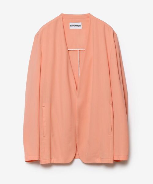 【ATTACHMENT(アタッチメント)】【予約販売3月入荷予定】 2-90 WO TWIST TWILL COLLARLESS JKT カラーレスジャケット(AG61-036)
