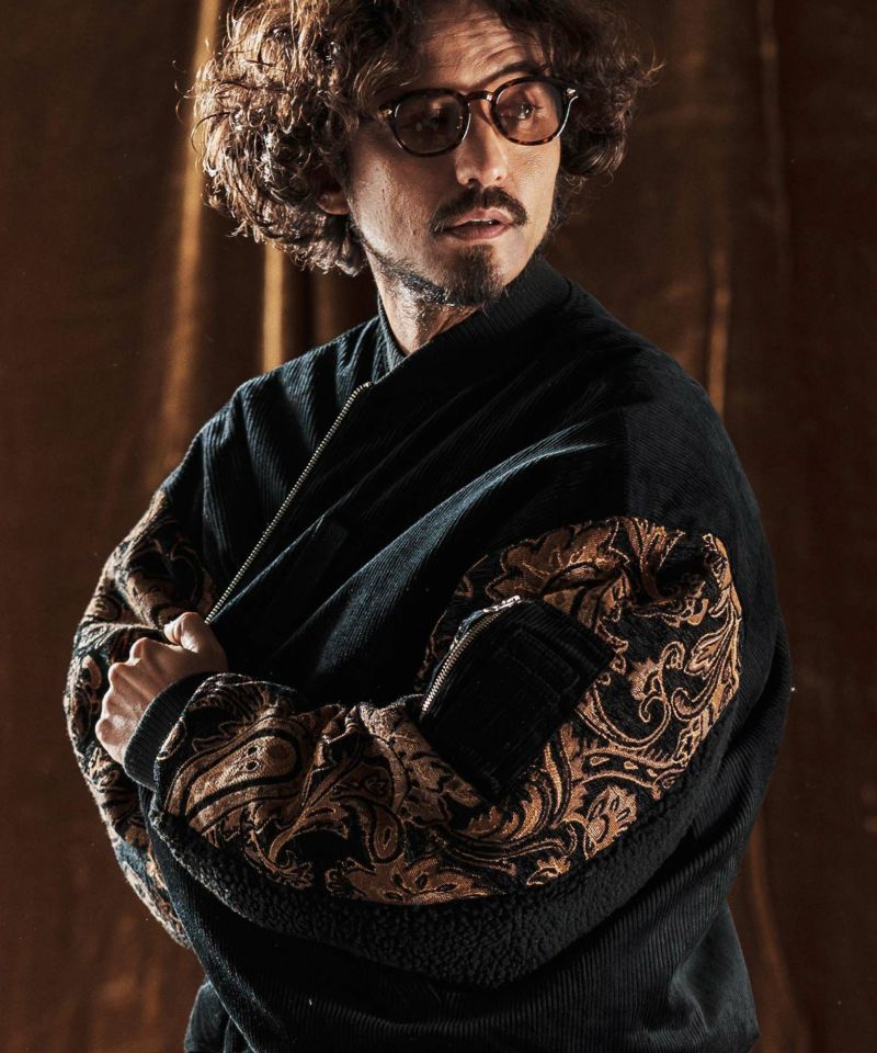 ANGENEHM(アンゲネーム)】Mixed Fabric Bomber Jacket ボンバー