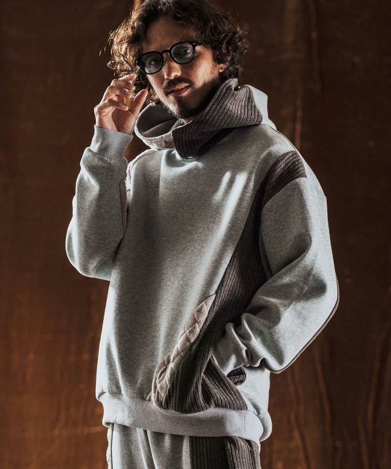 ANGENEHM(アンゲネーム)】Switching Design Oversized Hoodie プル