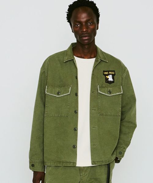 【roarguns(ロアーガンズ)】【予約販売3月中旬～下旬入荷】 DUCK SHIRT JKT CRY シャツジャケット(26SGB-03)