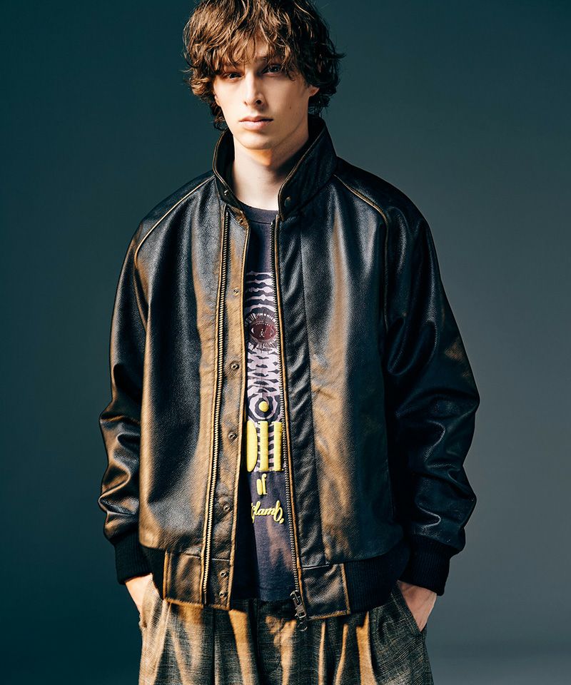 glamb(グラム)】【予約販売12月下旬～1月上旬入荷】Leather Bomber