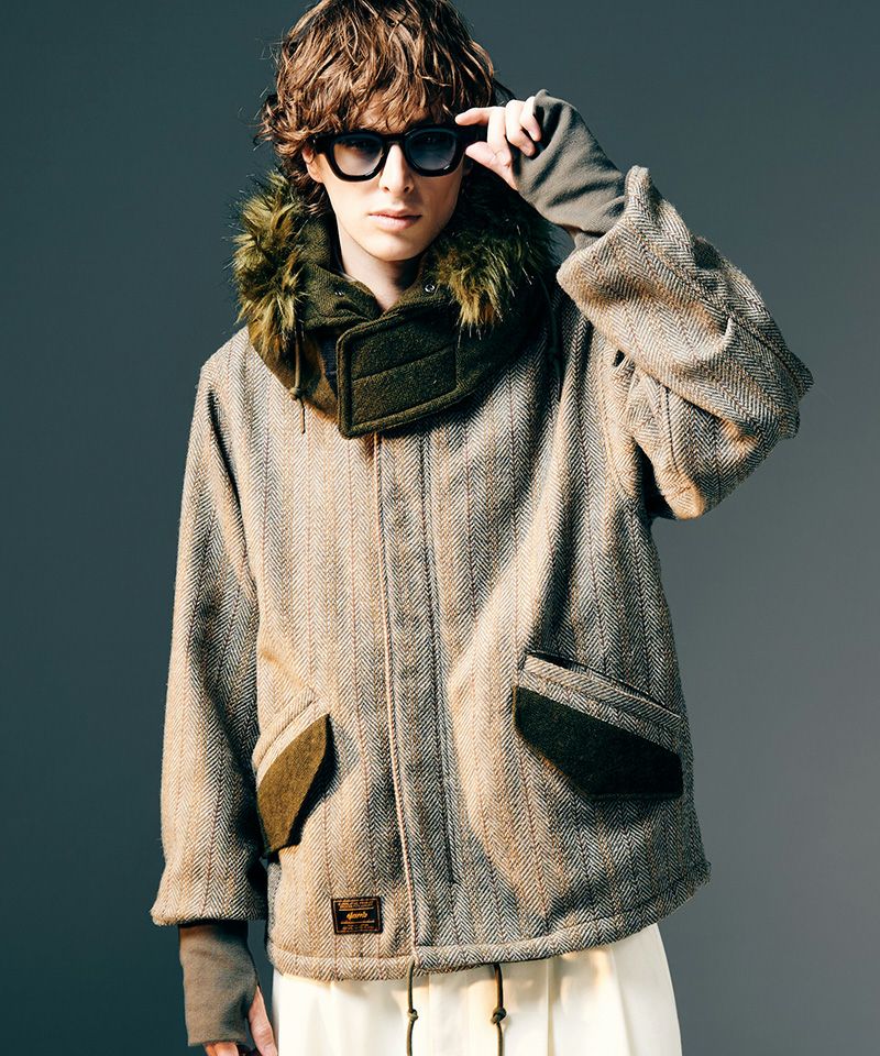 glamb(グラム)】High Neck Short Mods Coat ハイネックショートモッズ