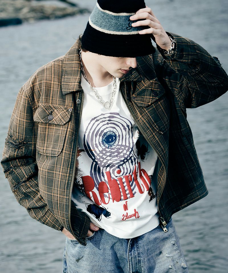 glamb(グラム)】Damage Craft Blouson ダメージクラフトブルゾン