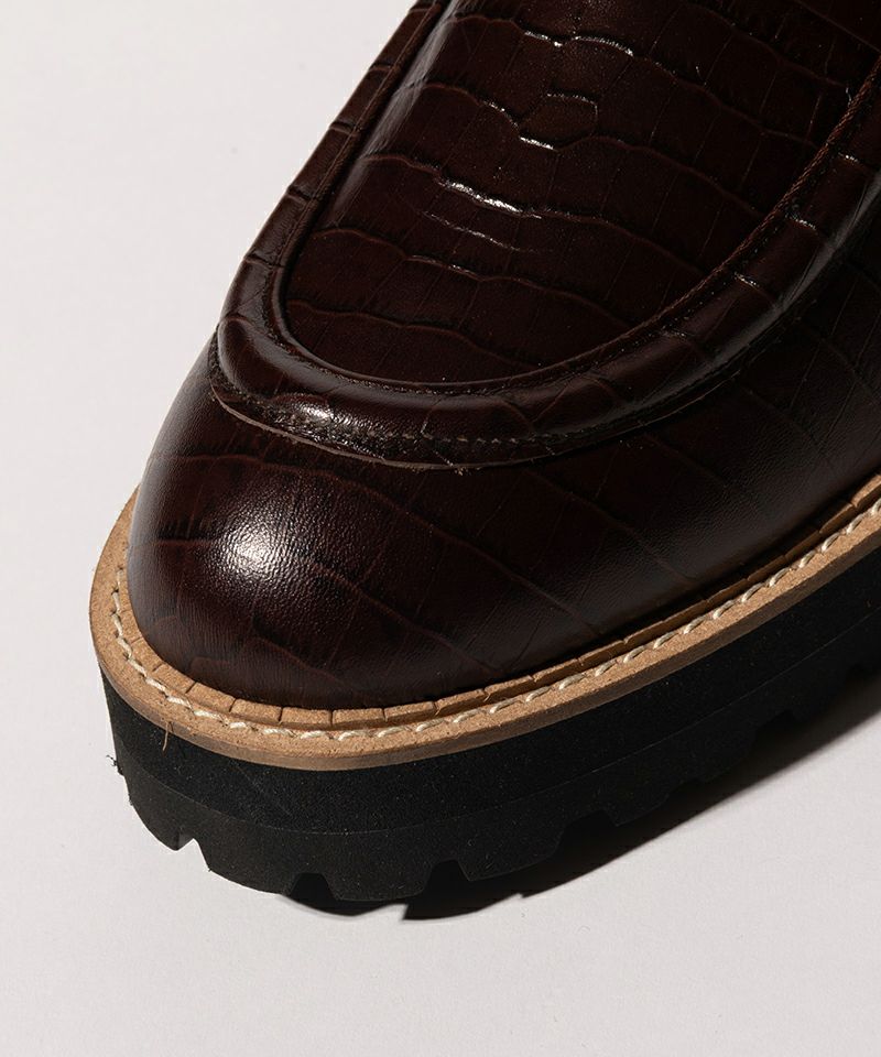 glamb(グラム)】Croco Emboss Bit Loafer クロコエンボスビット