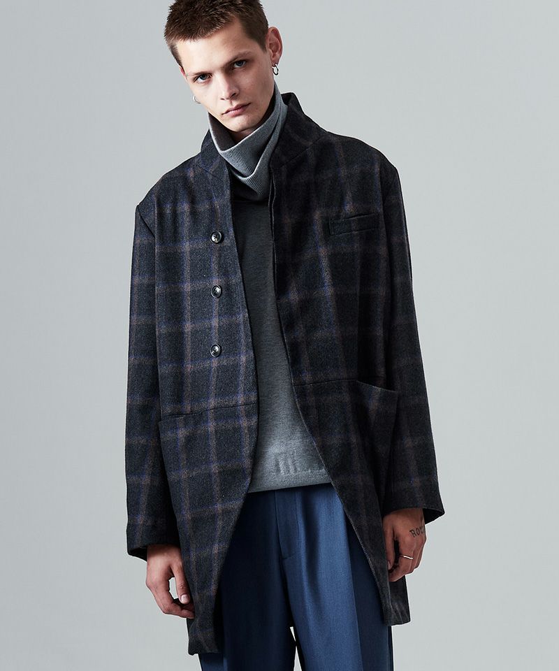 glamb(グラム)】Blue Noise Stand Collar Coat ブルーノイズスタンド