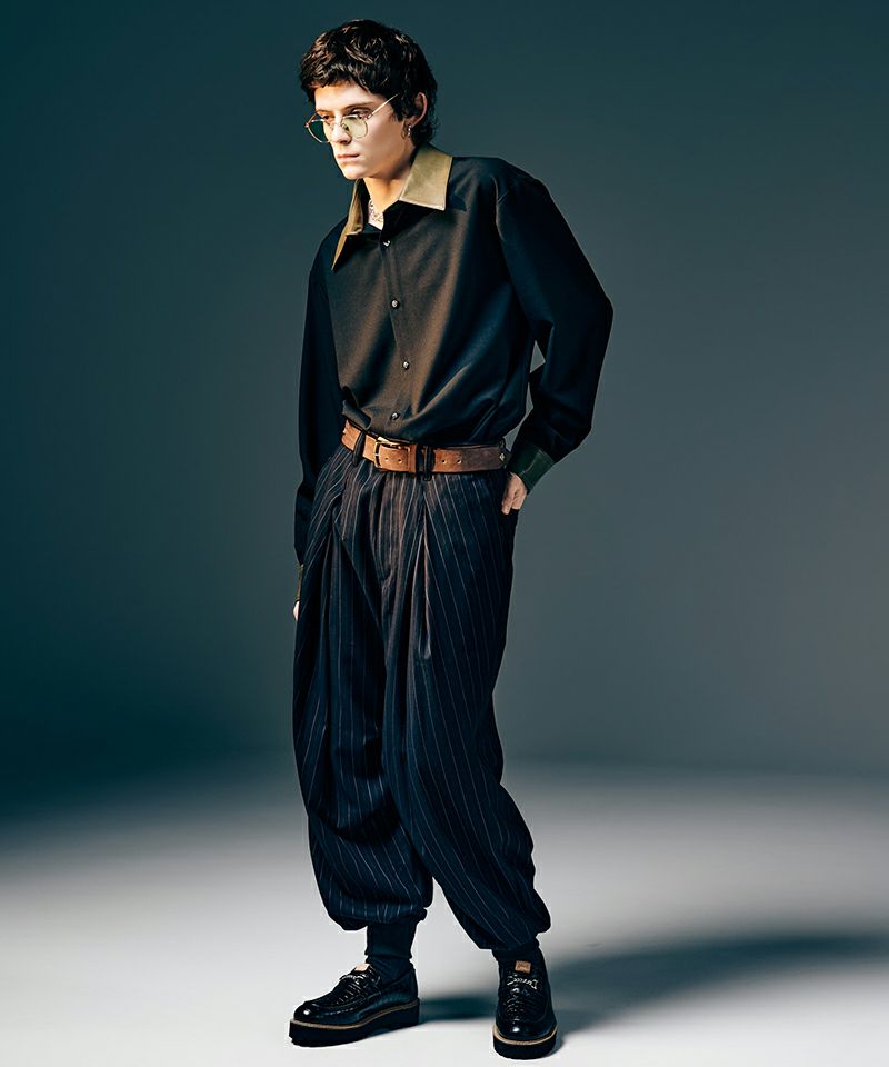 glamb Knee Tuck Pants グラム ニータックパンツ グレー glamb (グラム) Suspender Knee Tuck Slacks / サスペンダーニー