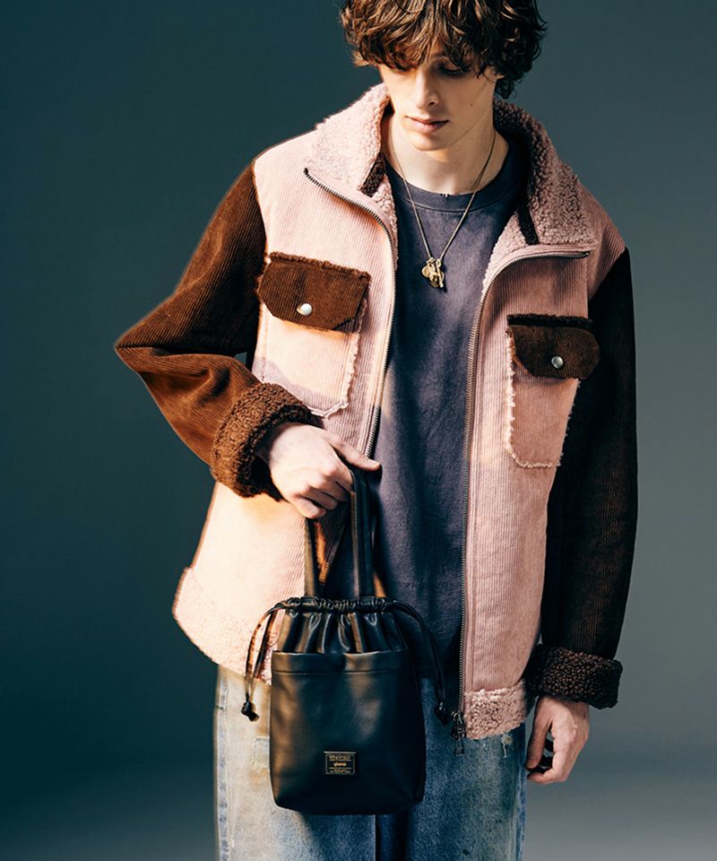 glamb(グラム)】Synth Leather Drawstring Bag シンセレザードロー