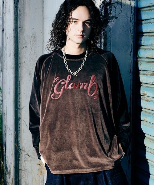 【glamb(グラム)】【予約販売11月下旬～12月上旬入荷】Spin Logo Velour Sweat スピンロゴベロアスウェット(GB0425-CS09)