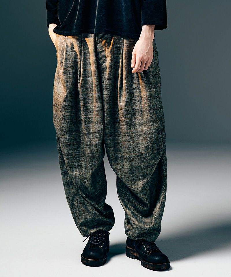 glamb(グラム)】Glen Check Tuck Pants グレンチェックタックパンツ