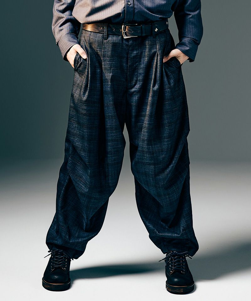 glamb(グラム)】Glen Check Tuck Pants グレンチェックタックパンツ