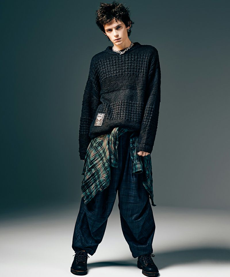 glamb(グラム)】Glen Check Tuck Pants グレンチェックタックパンツ