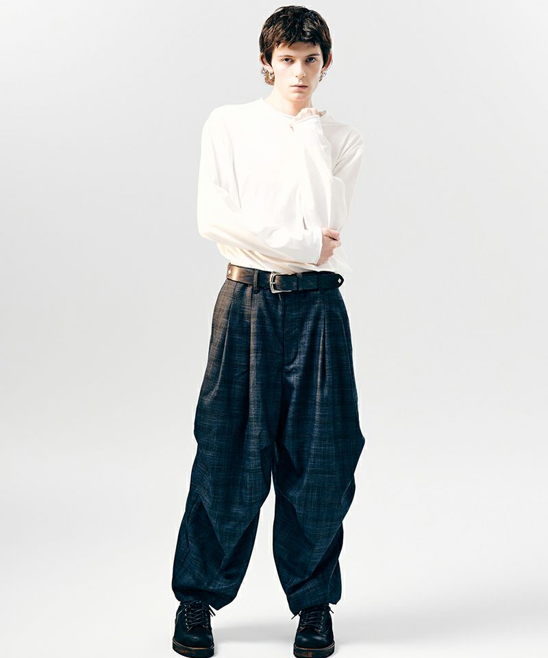 glamb(グラム)】Glen Check Tuck Pants グレンチェックタックパンツ