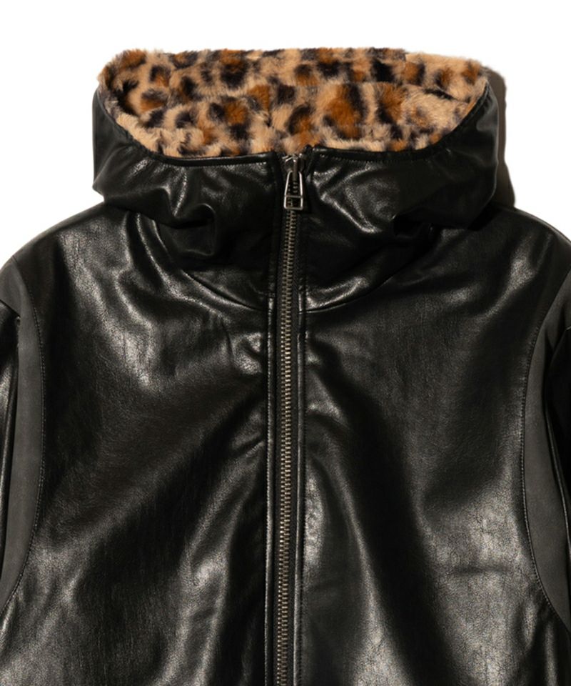 glamb(グラム)】Synth Mouton Hooded Jacket シンセムートンフーデッド