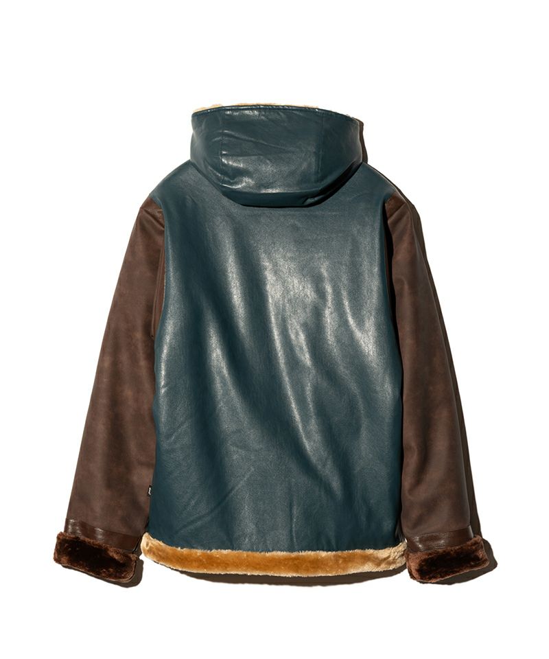 glamb(グラム)】Synth Mouton Hooded Jacket シンセムートンフーデッド