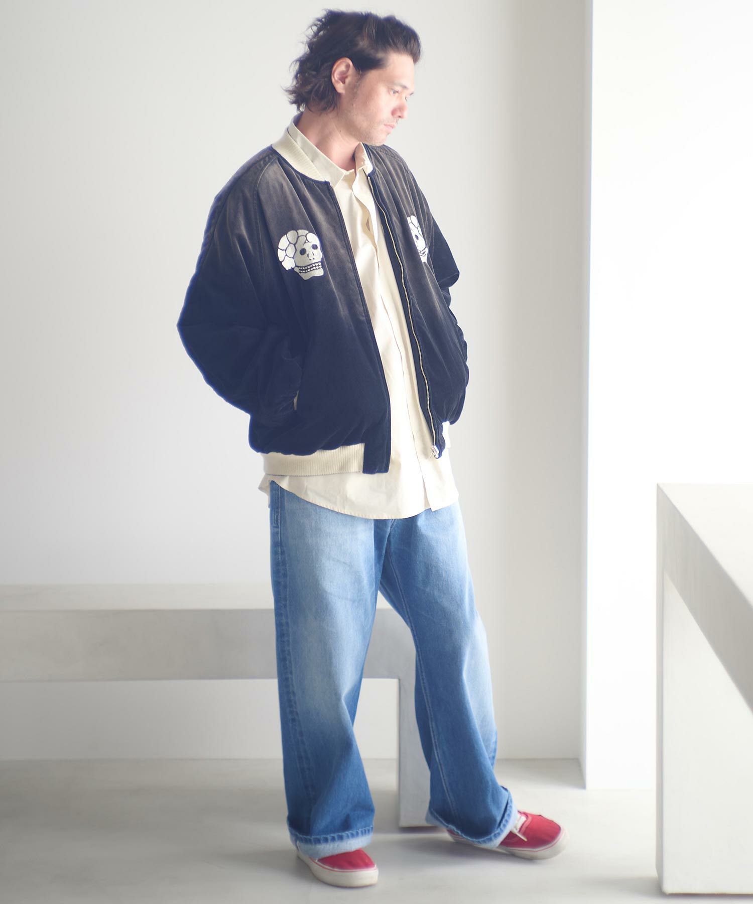 ADAM PATEK(アダムパテック)】aged velour souvenir jacket