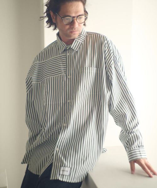 【ADAM PATEK(アダムパテック)】【予約販売9月上旬～中旬入荷】James Fabric anarchy shirt シャツ(AP2525007)