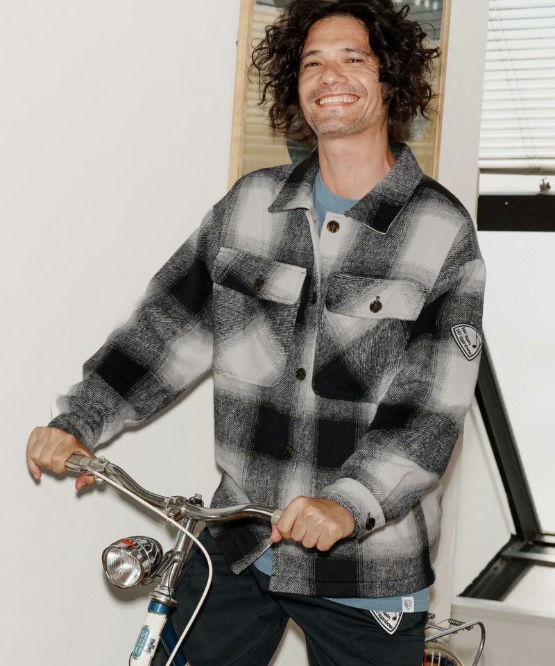 6 (ROKU) WOOL CHECK CPO ジャケット 6 Rokuチェックジャケット、パンツ、セットアップ グリーン