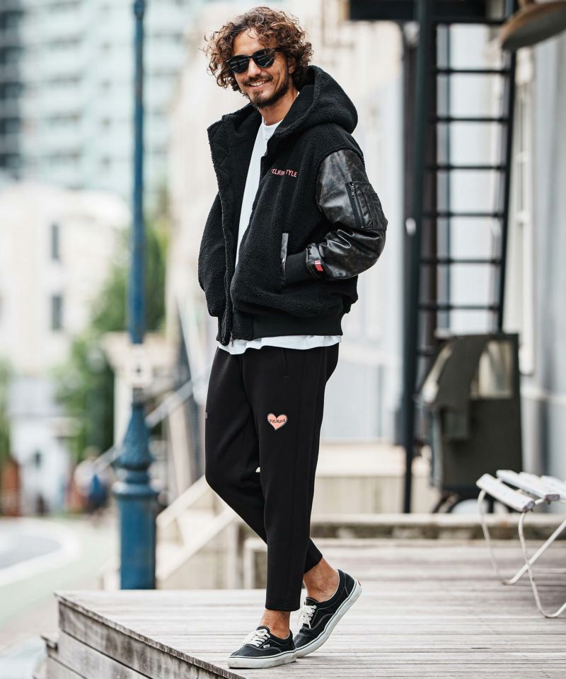 felkod(フィルコッド)】Synthetic Leather Combination Boa Hooded