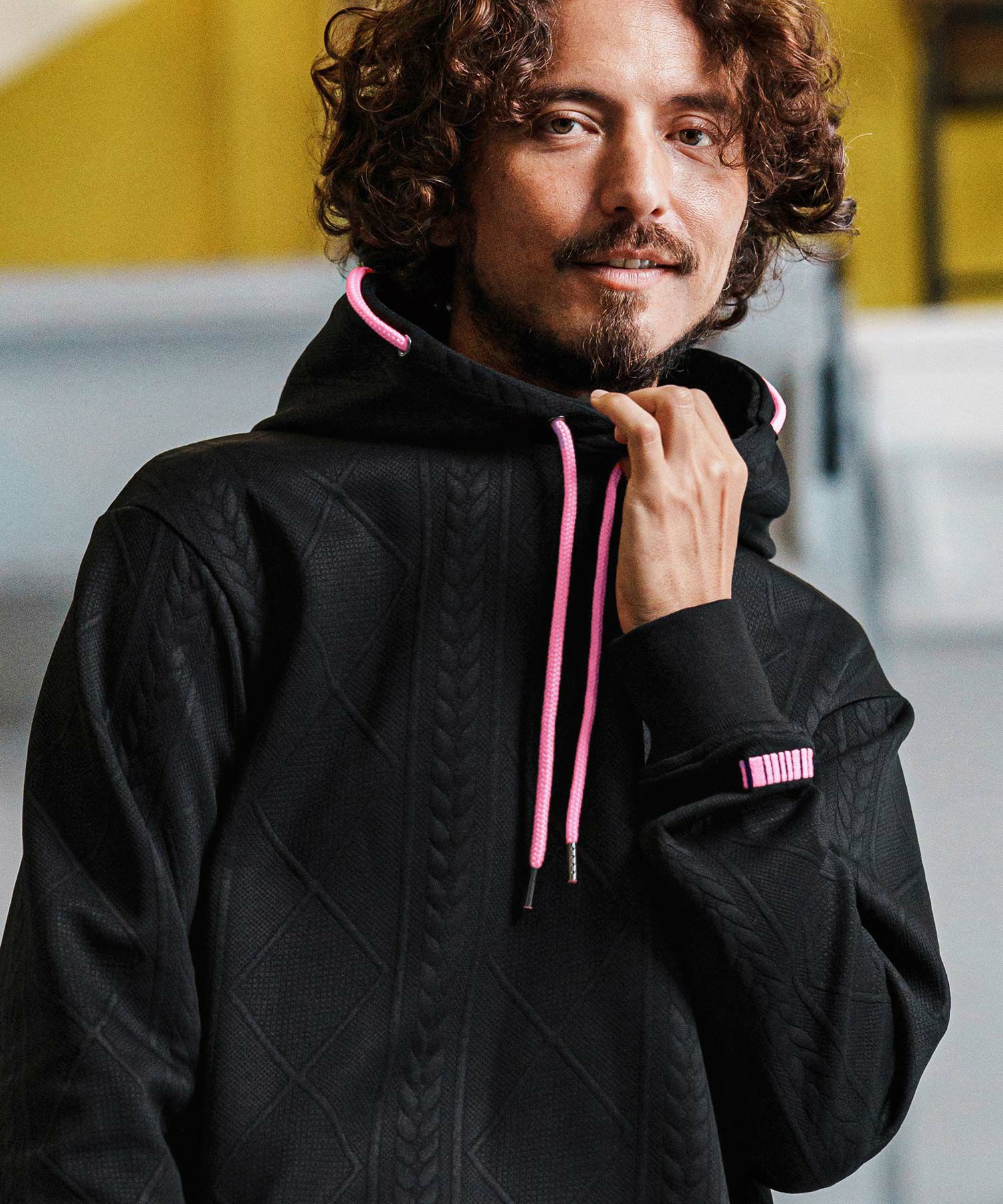 felkod(フィルコッド)】Cable Knit Jersey Parka ニットジャージ