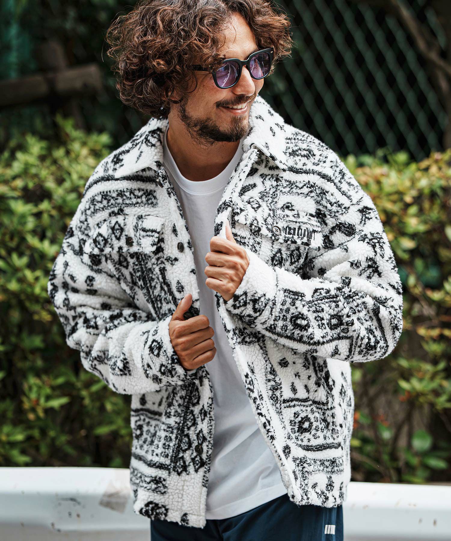 felkod(フィルコッド)】Bandana Pattern Boa CPO Jacket ジャケット
