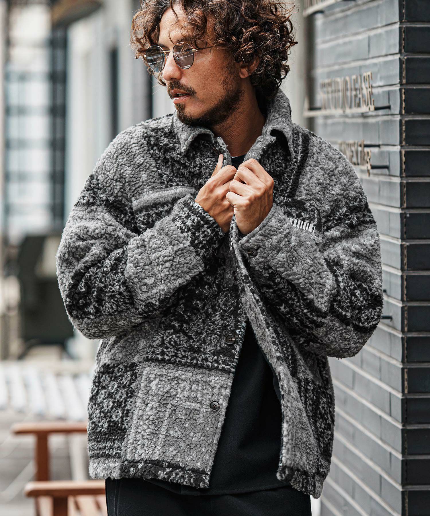 felkod(フィルコッド)】Bandana Pattern Boa CPO Jacket ジャケット