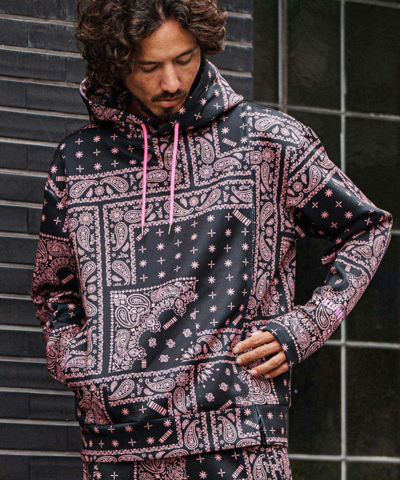 felkod(フィルコッド)】Bandana Cardboard Knit Zip Accent Parka