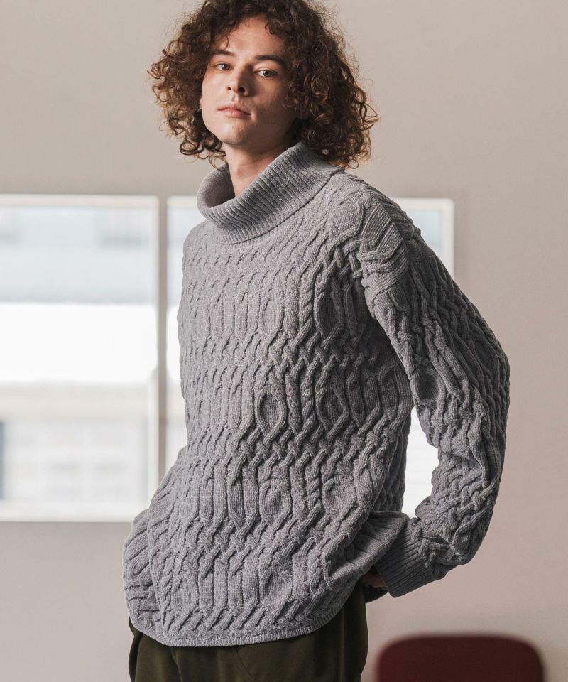 CAMBIO(カンビオ)】モール風タートルネックセーター(25183CM) | CAMBIO