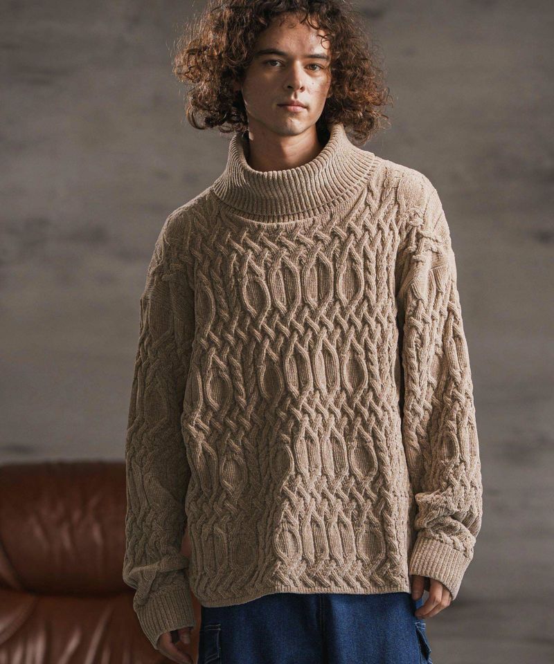 CAMBIO(カンビオ)】モール風タートルネックセーター(25183CM) | CAMBIO