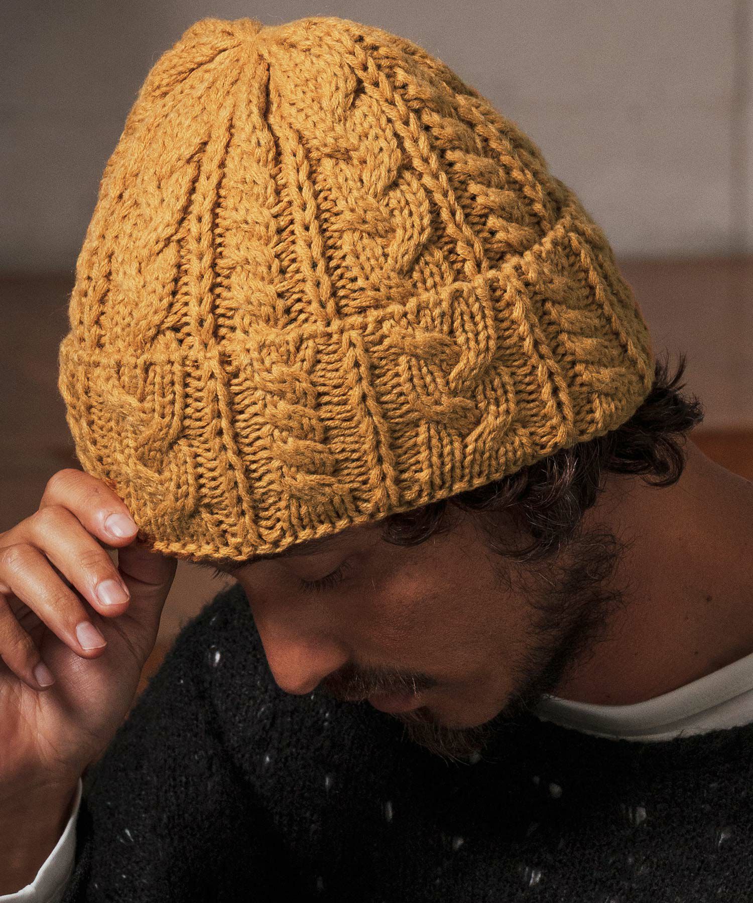 CAMBIO(カンビオ)】 Wool Blend Cable Watch ニット帽(OP-252-BO016