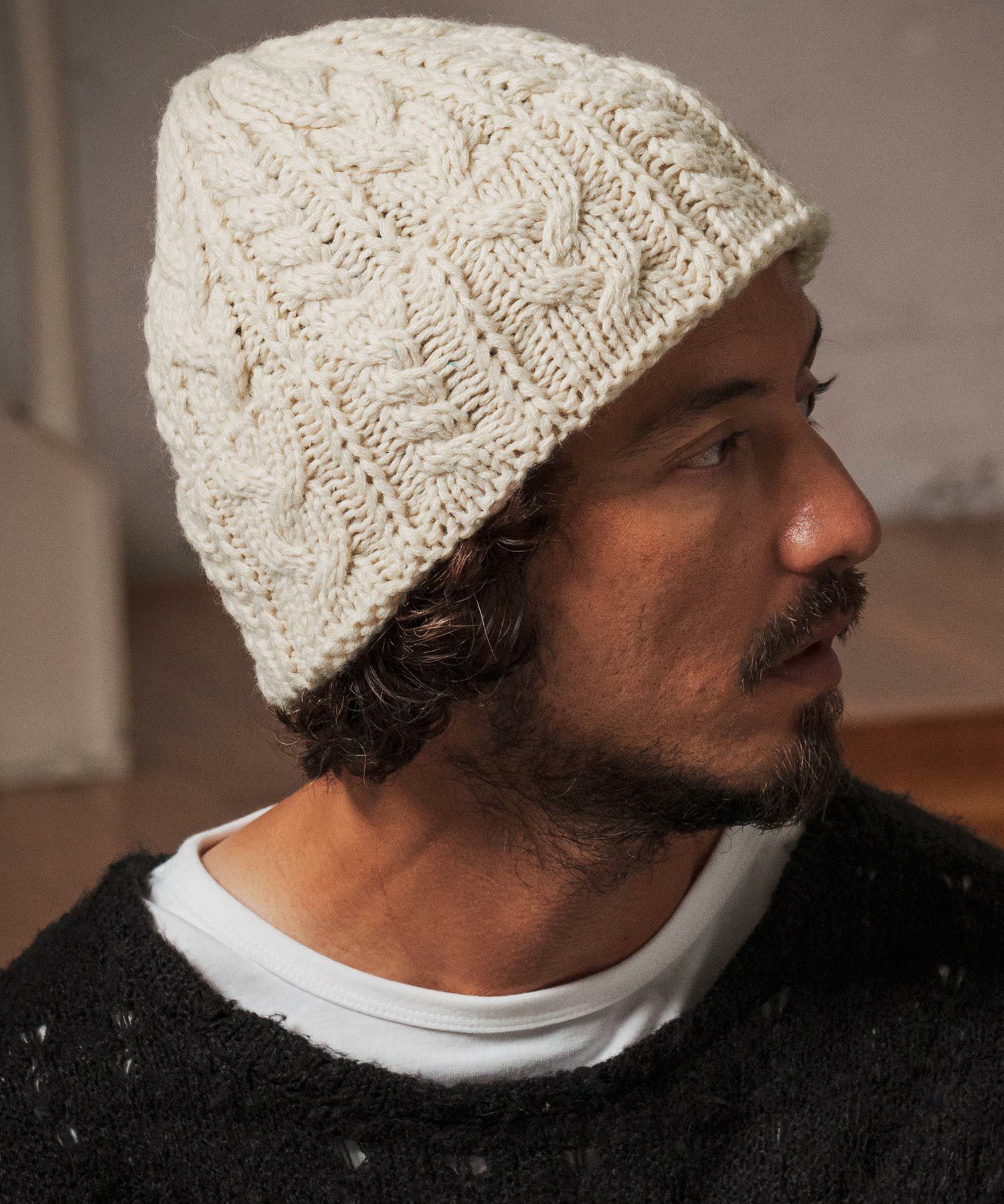 CAMBIO(カンビオ)】 Wool Blend Cable Watch ニット帽(OP-252-BO016